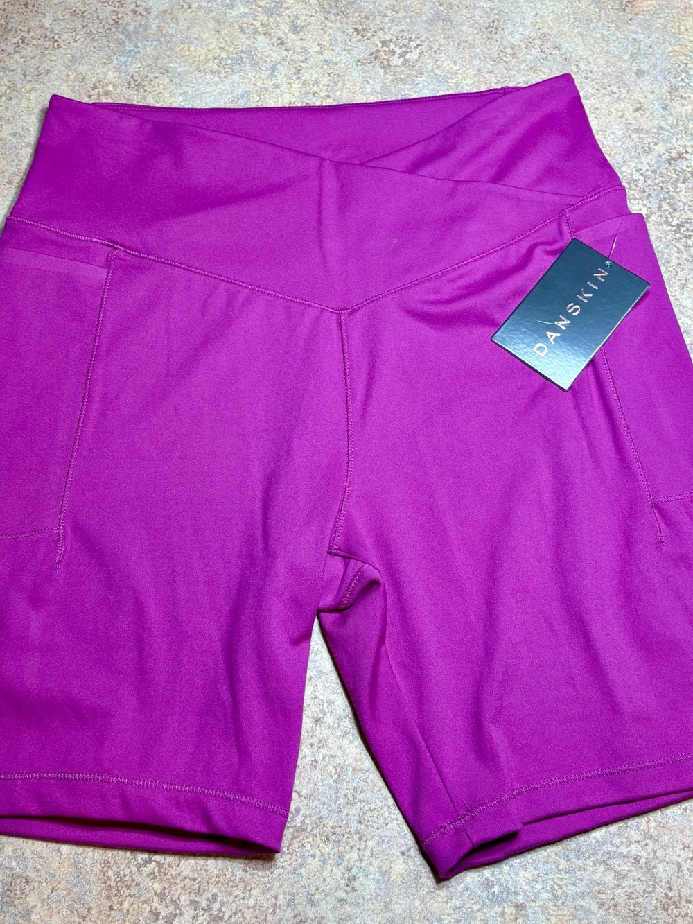 Danskin Women's High-Waist Bike Shorts — Magenta